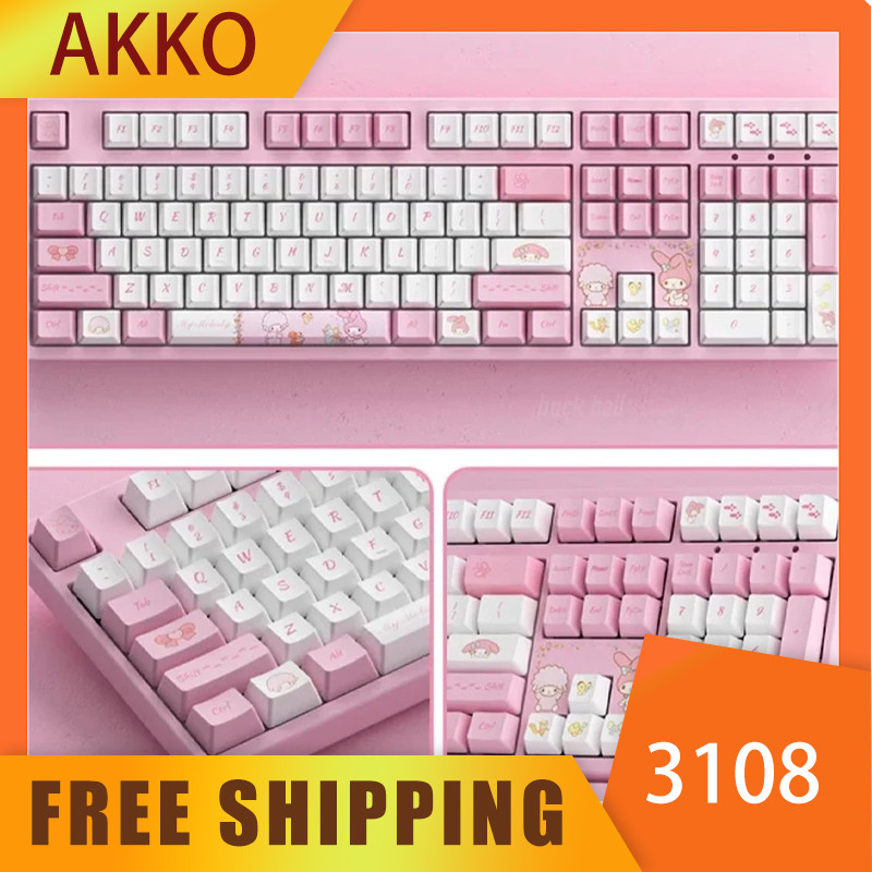 AKKO 3087 Melody Keyboard 3108 Usb Wired Mechanical Gaming Keyboard Pbt Full Key Without Impulse Cus