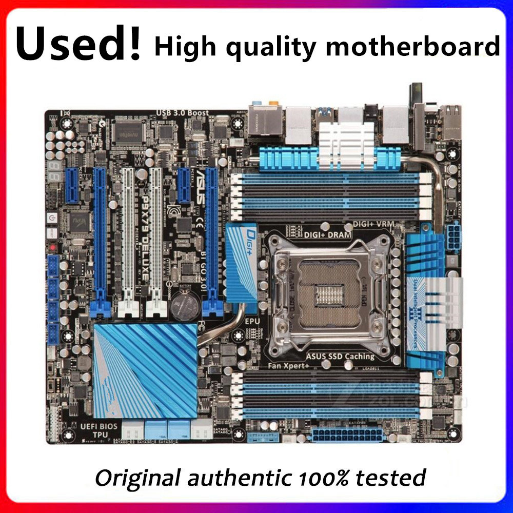 For P9X79 Deluxe Original Used Desktop X79 X79M 2011 Socket LGA 2011 Core i7 LGA2011 DDR3 Motherboar
