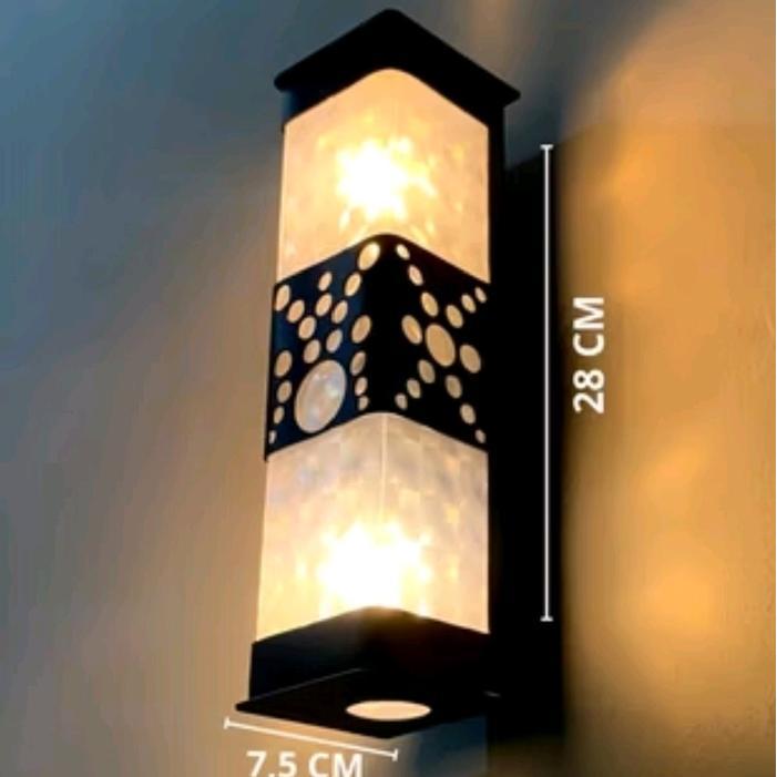 BERKUALITAS lampu hias dinding outdoor ukir lampu teras lampu kamar tidur Hitam Pvc Bohlam