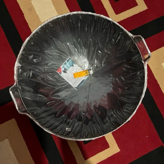 Wajan Baja Anti Lengket Seasoning 45Cm Wok Penggorengan Anti Lengket Pan Terlaris