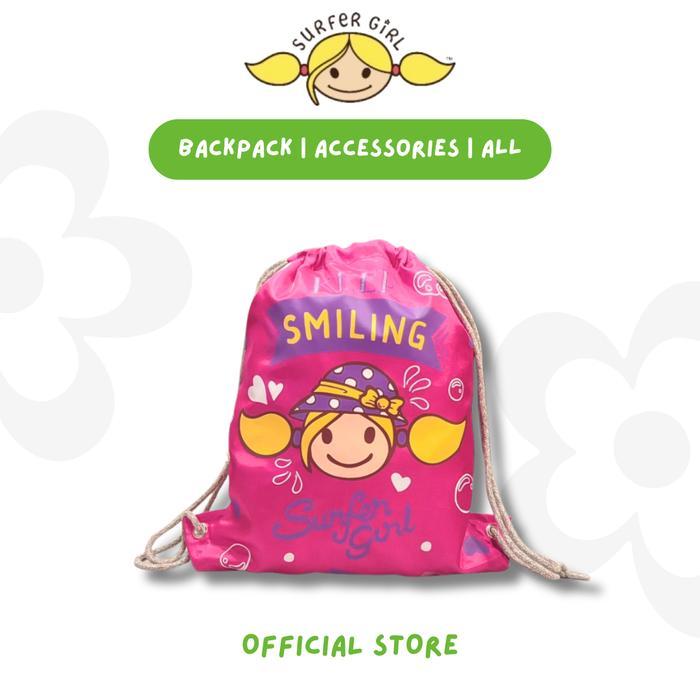 CUCI GUDANG Surfer Girl Summer Festival Shopping Bag Backpack 253ASBB001PNK Surfer Girl drawstring