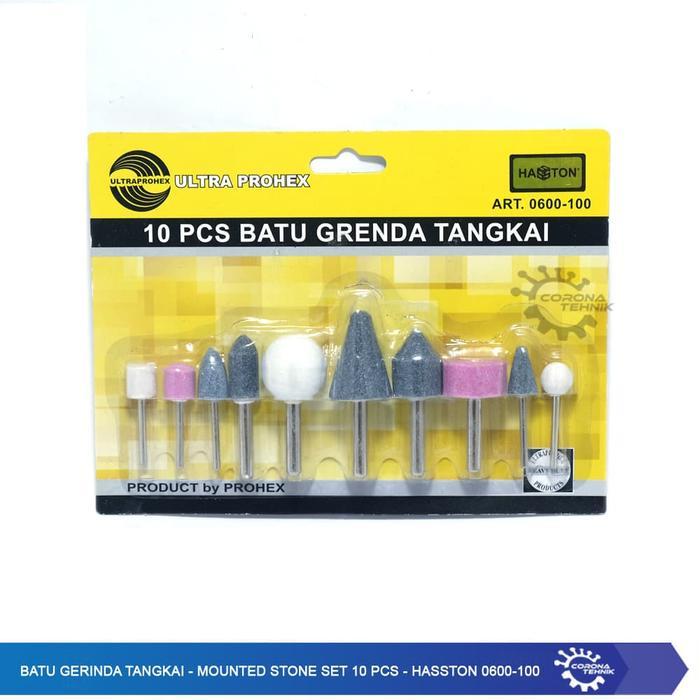Paling Murah Batu Gerinda Tangkai - Mounted Stone Set 10 Pcs - Hasston 0600-100 Terlariss 