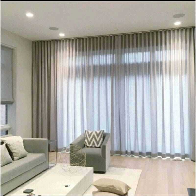 Vitrase gorden import tebal vitrase polos warna abu abu model kawats