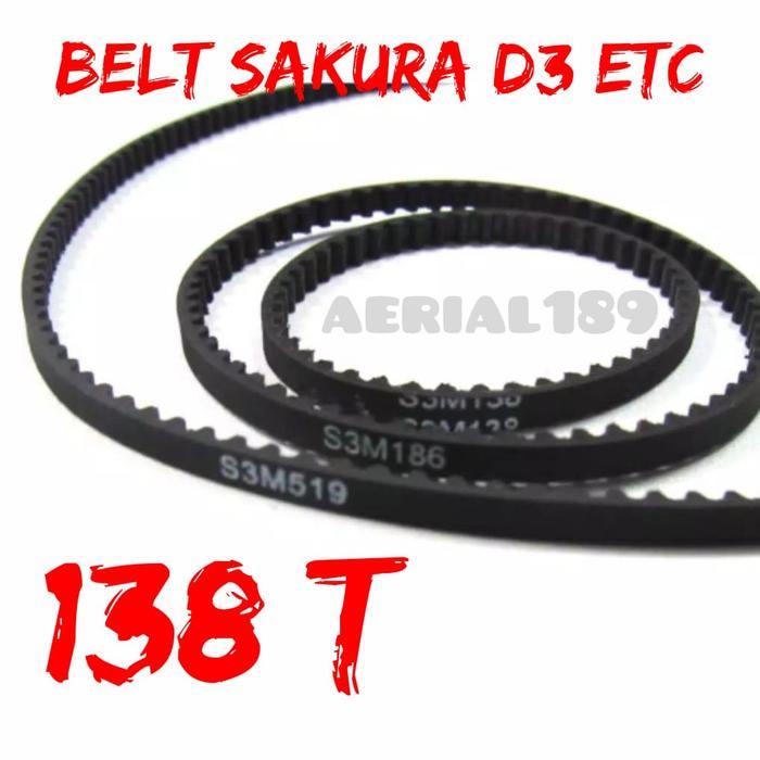 Jual Low Friction Center Front Rear Belt 138T 3Racing Sakura Xi D3 Cs D4