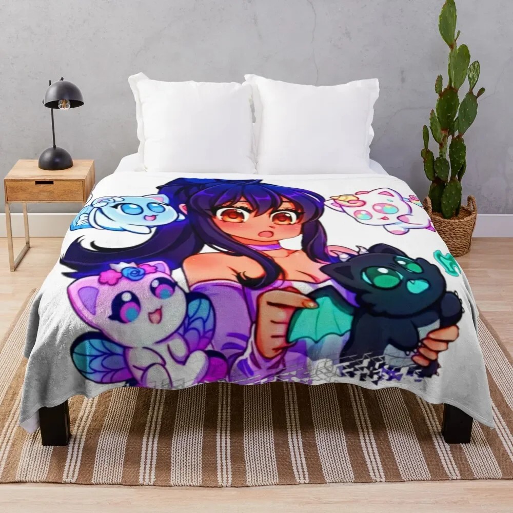 Aphmau Meow Plushies Anime Cats Throw Blanket funny gift Comforter Bed linens Personalized Gift