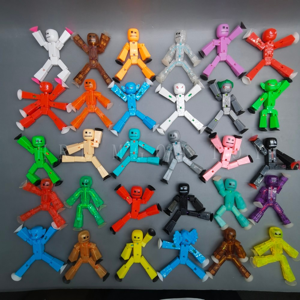 Can Choose 8cm Stikbot Sticky Robot Action Toy Figures with Sucker Deformable Plastic Animals Figure