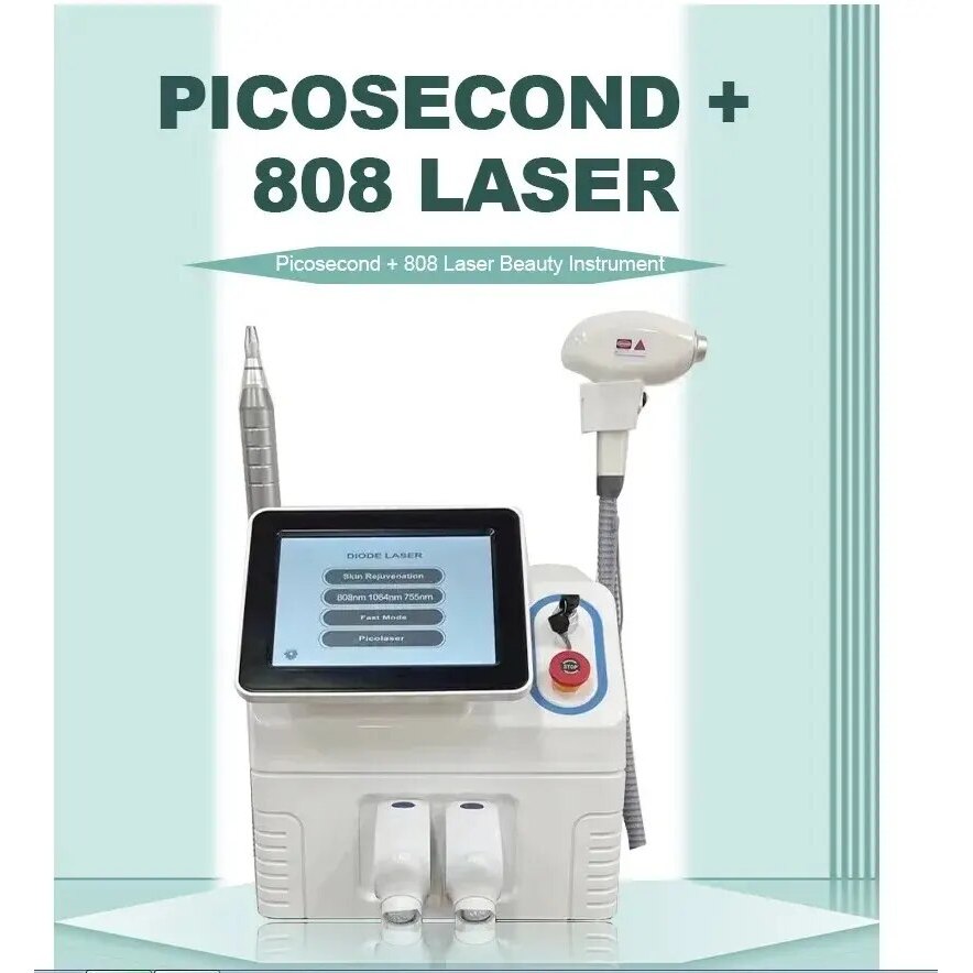 2023 Newest Diode 2 in 1 Pico Laser 808 Laser Machine Picosecond + 808 Hair Removal Machine Diode La