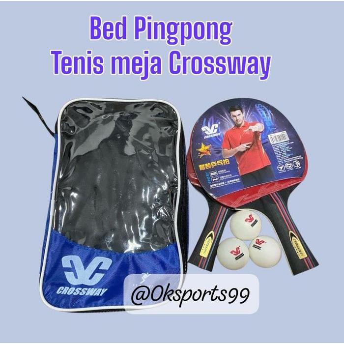 BET PINGPONG BED RAKET TENIS MEJA ISI 2PCS DENGAN TAS GRATIS PEGANGAN KAYU & BAD RUBBER SESUAI