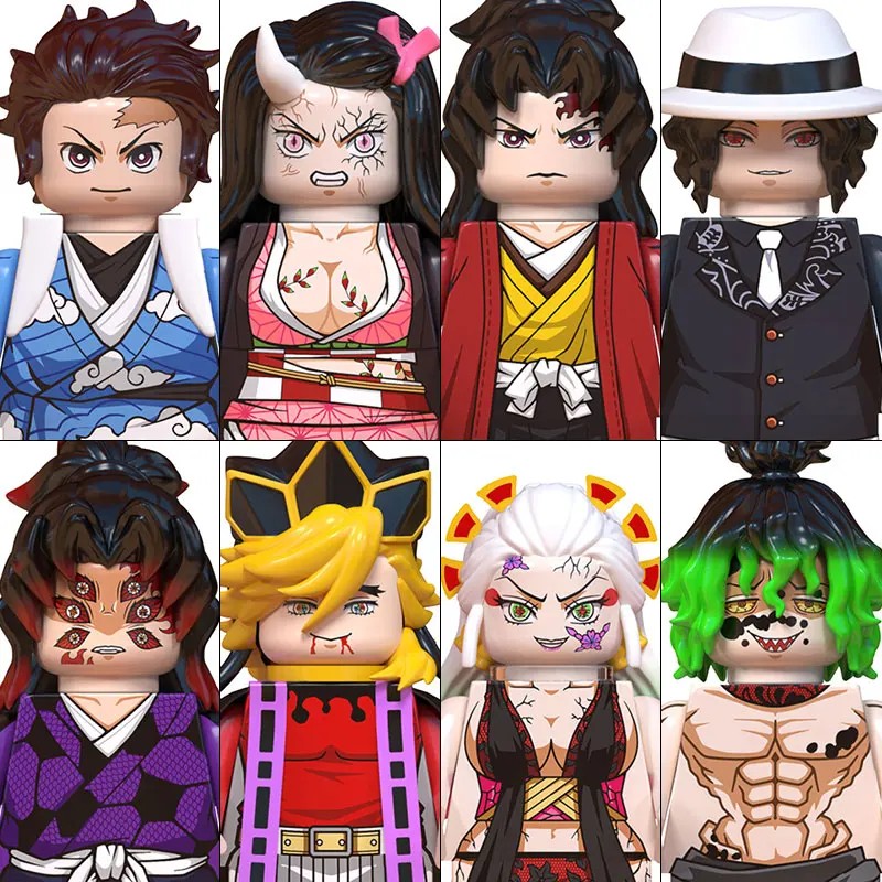 2025 Hot Toys WM6137 WM6138 Demon Slayer Blade Building Blocks Mini Action Figure Accessories