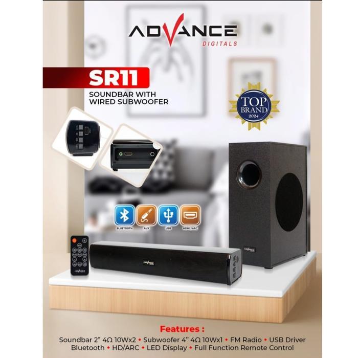 Terbaru - ADVANCE SOUNDBAR WITH WIRED SUBWOOFER SR-11