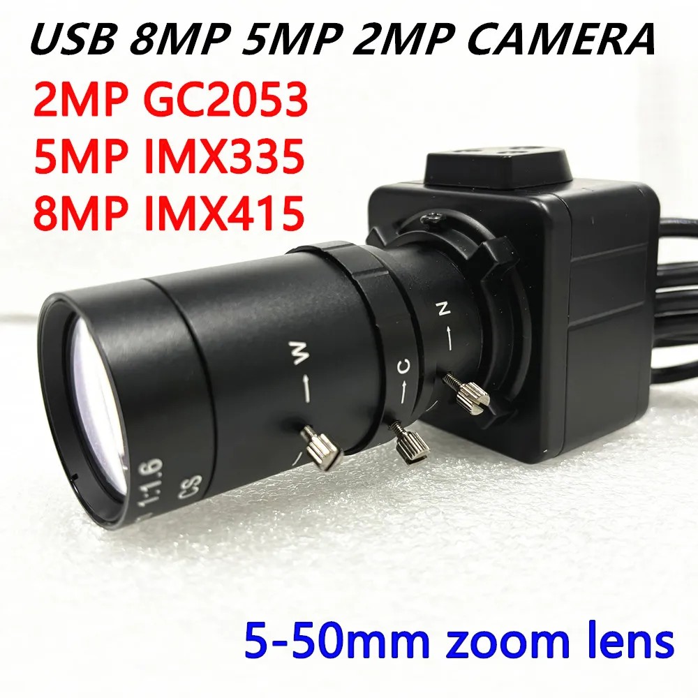 8Mp 4K Usb Webcam Imx415 With 5-50Mm Varifocal Cs Lens 2K 5Mp Box Industrial Usb Camera Otg Uvc