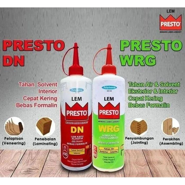 Lem Putih Kayu / Mebel / Hpl / Tacosheet Presto Tipe DN