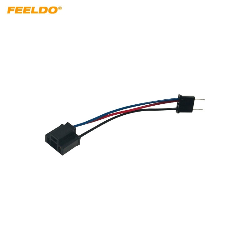 FEELDO 1PC Car 12V/24V H7 To H4 Plug Power Cable Wire Harness Extension Cable for HID Conversion Kit