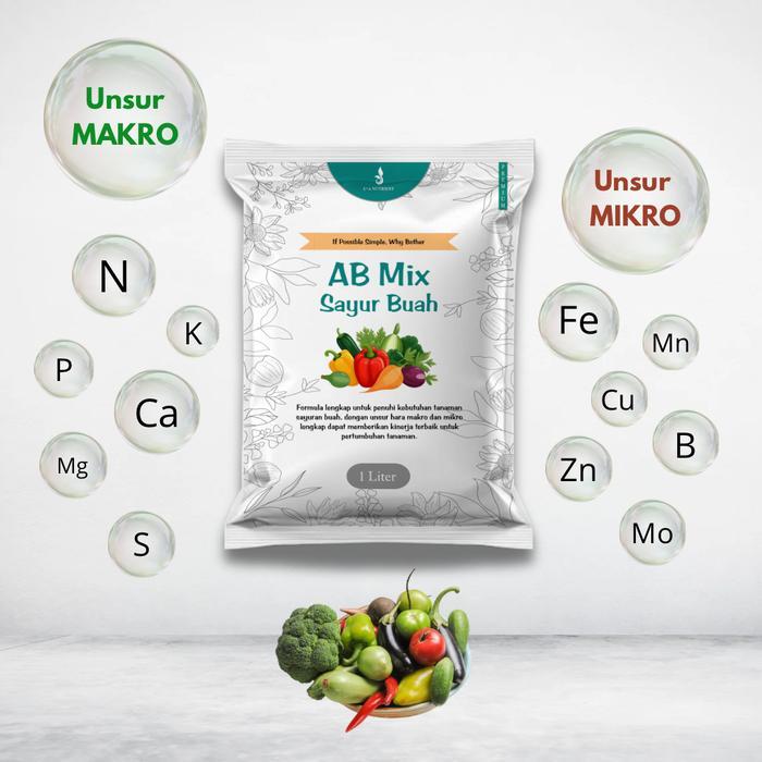 Gardening Mikha Nutrisi Ab Mix La Nutrient Pekatan 1 Liter Untuk Sayur Buah Dan Buah