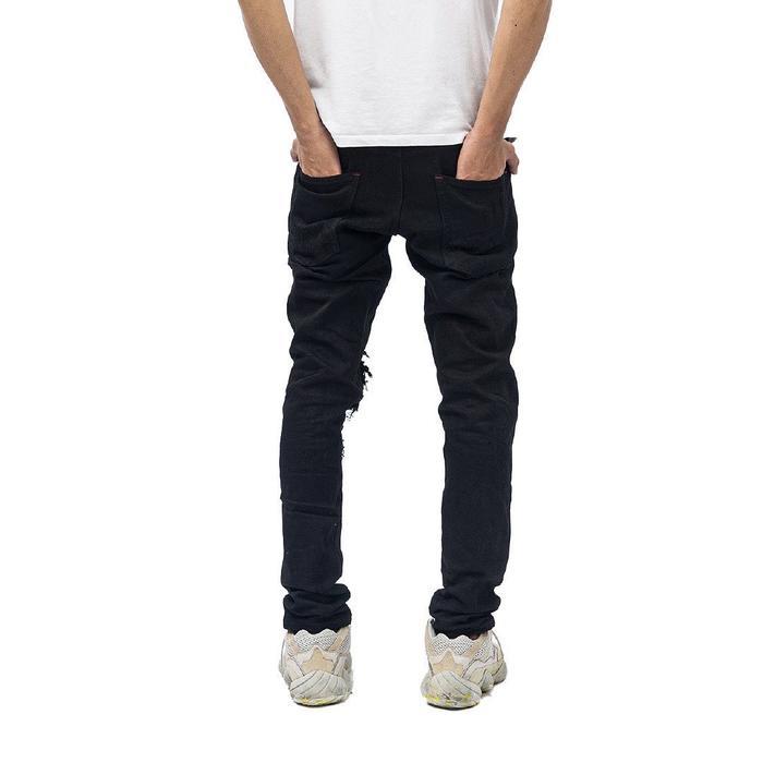 hez3- H1 Leather Patch - Black - Celana Jeans