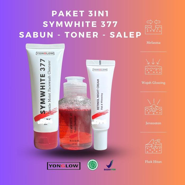 z3kl- Yonglow Bpom Paket 3In1 Symwhite 377 Paket Sabun Toner Salep Flek Hitam Melasma