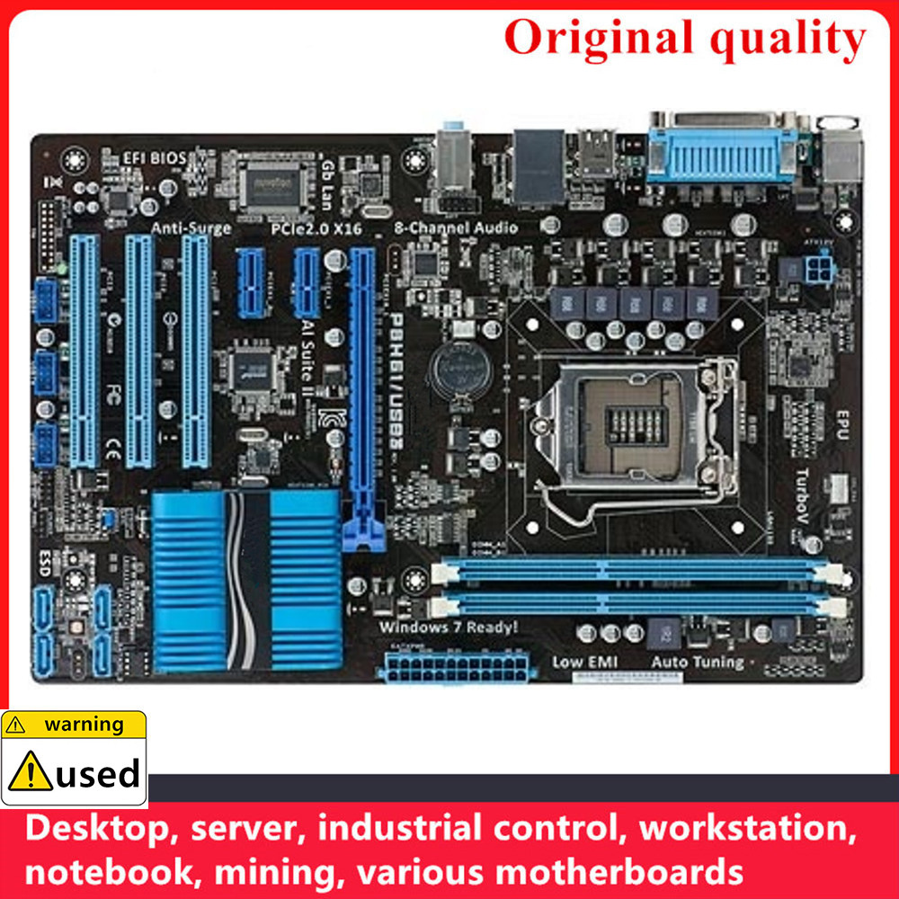 Used For P8H61/USB3 Motherboards LGA 1155 DDR3 16GB PCI-E2.0 ATX For Intel H61 Desktop Mainboard SAT