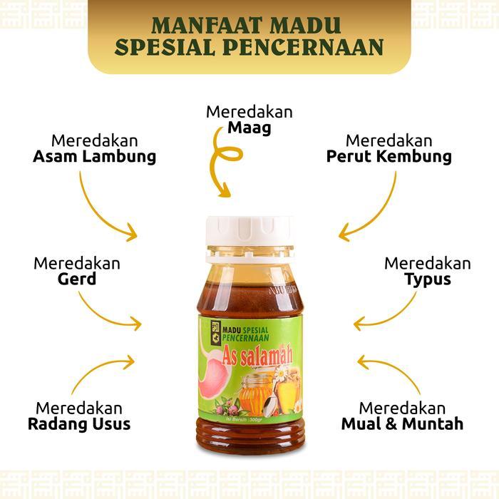 r5gf- As Salamah - Madu Herbal Spesial Pencernaan 300 Gram Madu Maag Gerd Dan Asam Lambung