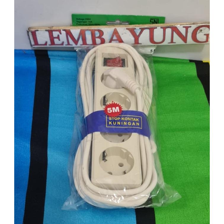 Terminal / Stop Kontak Kuningan 5 Meter 4 Lubang Terlaris
