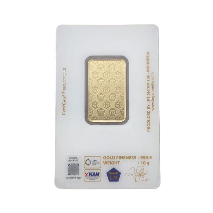 Emas Batangan Logam Mulia Antam Pecahan 10 Gram Certicard
