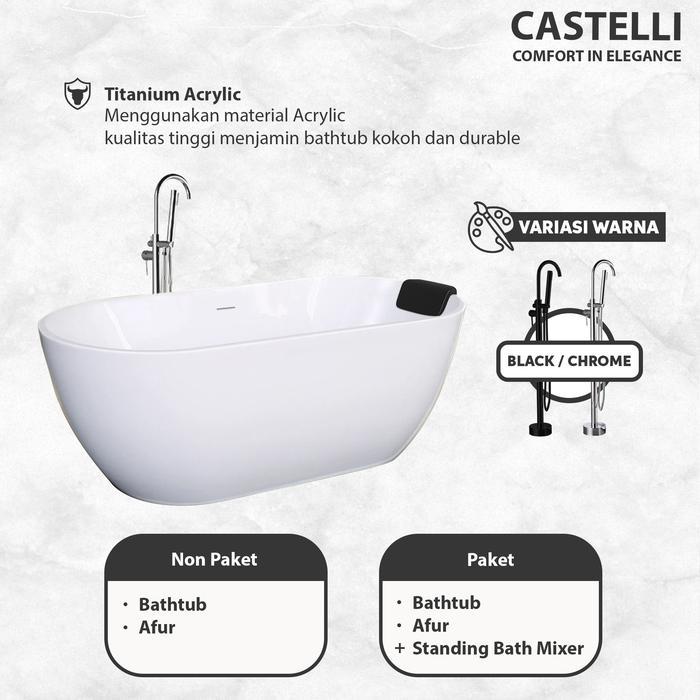 Bathtub Reine Free Standing Castelli Kamar Mandi BathTub Acrylic