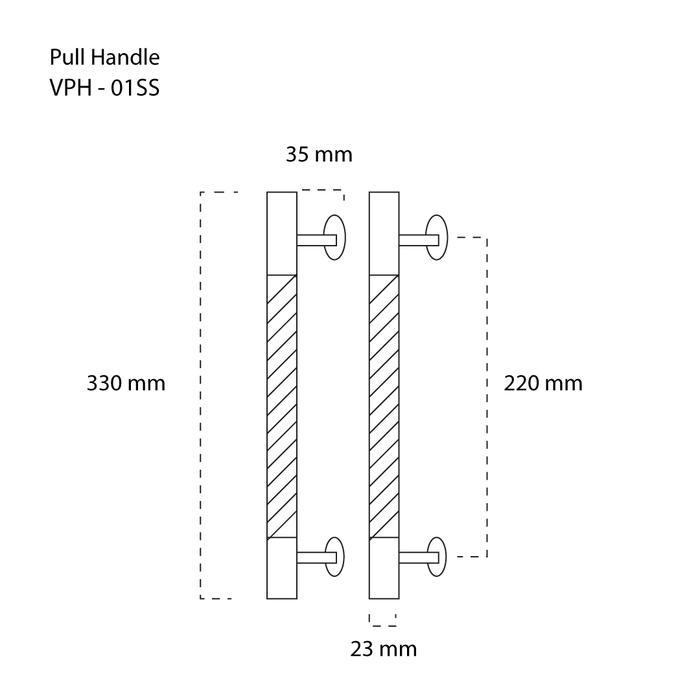 bkuf- Pull Handle Gagang Tarikan Pintu Rumah Kayu 33 Cm Stainless Viano ( By Nobleza ) Hv-Ss