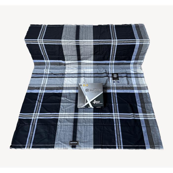 Sarung Gajah Duduk Hitam Putih Black & White Sarung Tenun Katun Premium Pria Dewasa