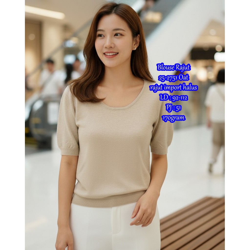 Blouse 25-2751 Bahan rajut import halus LD : 92 - 112