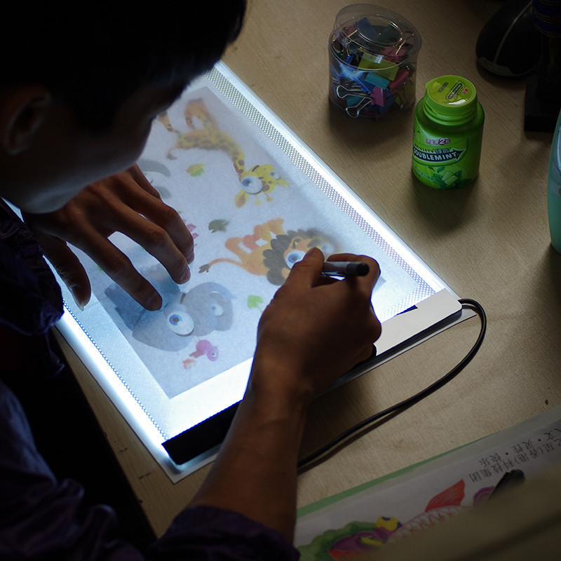 Led Light Drawing Tablet Children A4 Magic Pad Sketch Sign Mirror Copy Tablet Digital Dimming Air