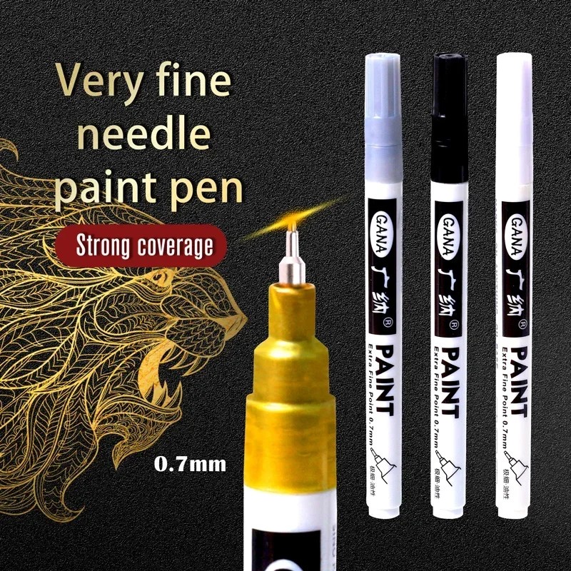 4Pcs/Set High Quality White Black Permanent Paint Markers Pen 0.7Mm Fine Tip Waterproof, For Rock