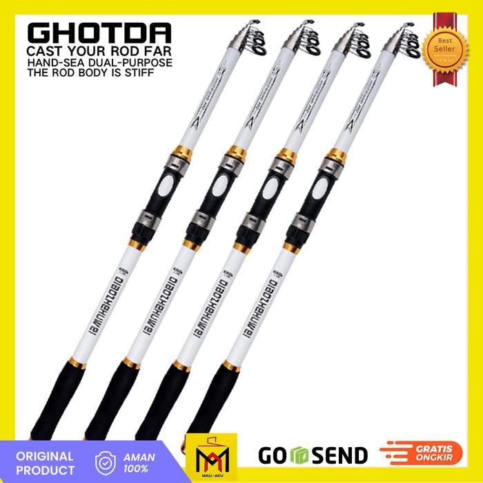 GHOTDA Joran Pancing Bahan FRP Serat Karbon Teleskopik CF-3000
