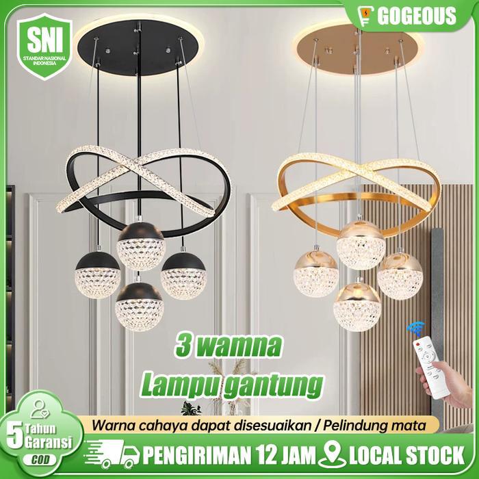 BERKUALITAS COD Lampu Gantung Minimalis Kristal Lampu Hias Gantung Ruang Tamu Lampu Gantung Ruang