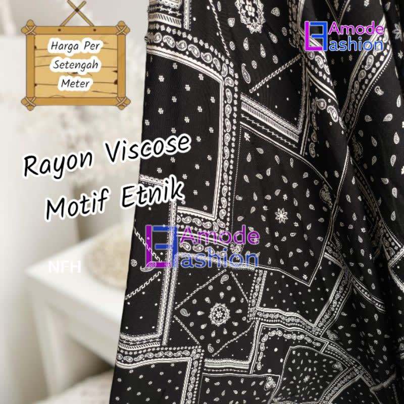 Kain Rayon Viscose Motif Etnik