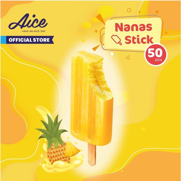 ap1q- Aice Ice Cream Nanas Stick 65G Es Krim (1 Karton = 50 Pcs) Eskrim
