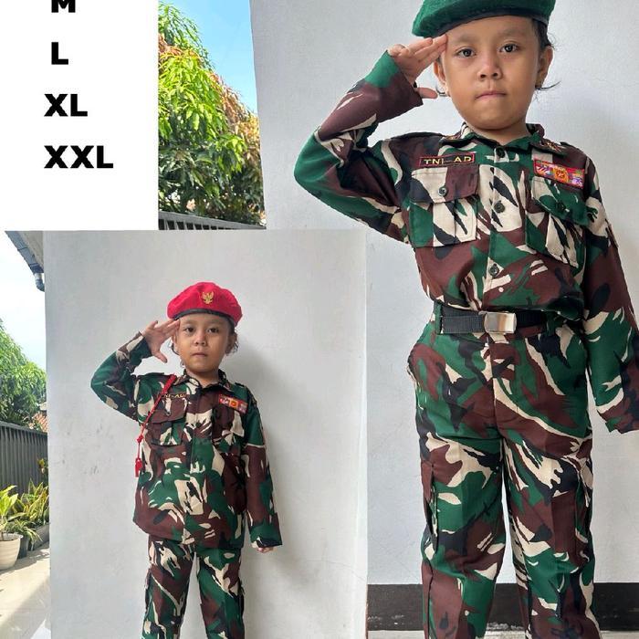 Seragam Baju Profesi Anak Angkatan Darat Laki - Laki Perempuan