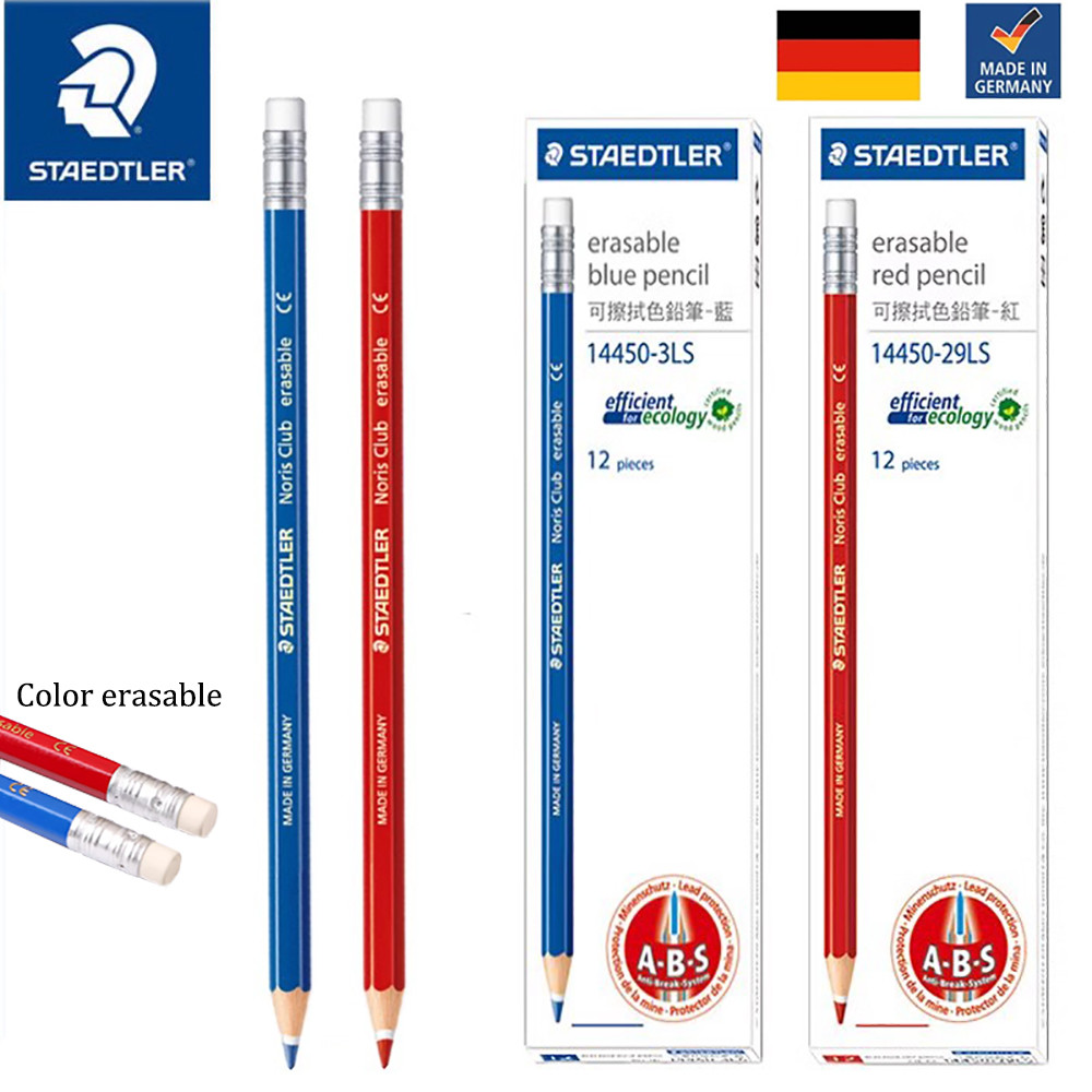 German STAEDTLER Erasable Colored Pencil 144 Anime Drawing Comes with Eraser Erasable Red and Bluebl
