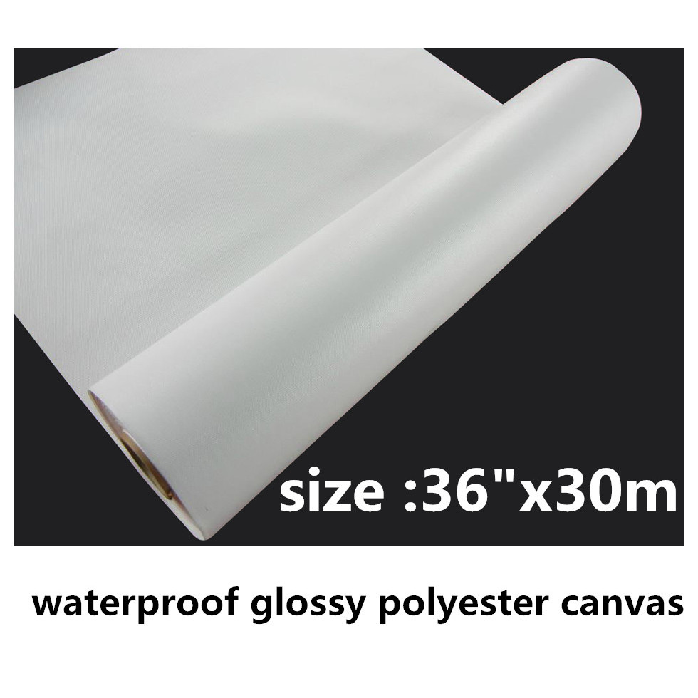 36"*30m RC coated waterproof polyester canvas/High Glossy polyester inkjet canvas/Coated fabric 260g