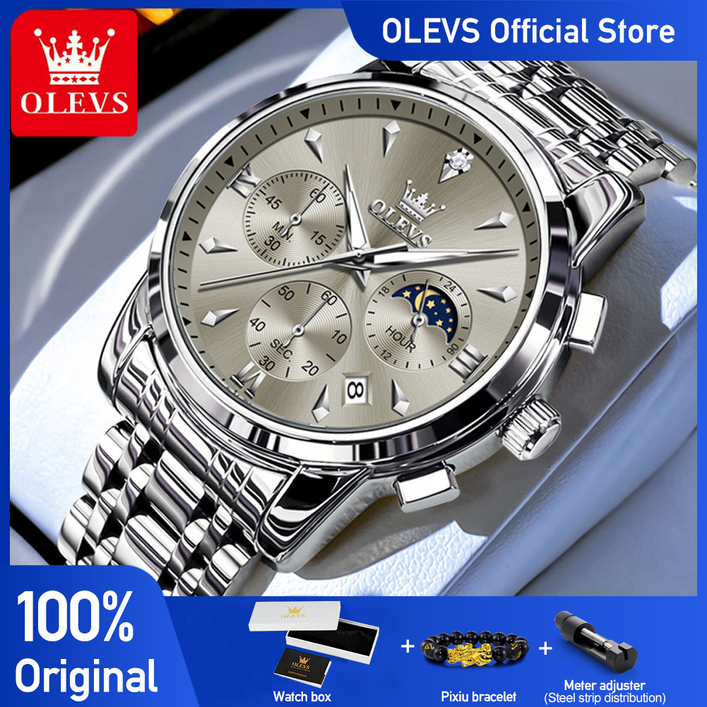 OLEVS 3639 Top Brand Original Quartz Watch Multifunctional Chronograph Watch For Men Waterproof