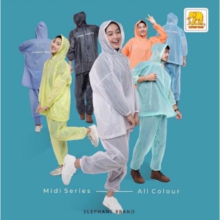 Kalibre - Jas Hujan Setelan Jaket Celana Gajah Midi Elephant Mantel Mantol Ujan Uniseks Waterproof