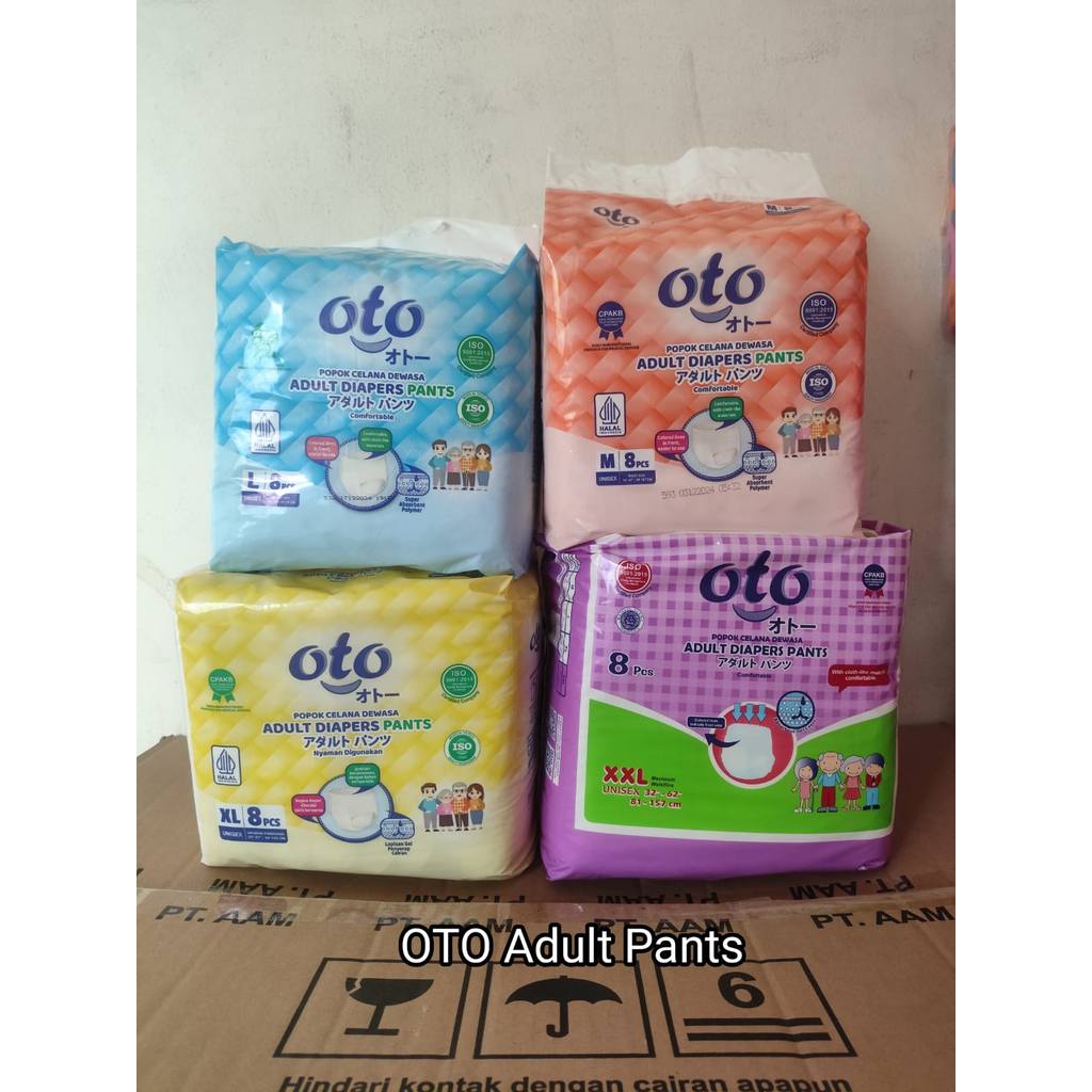 OTO Pants Diapers Popok Dewasa Adult model Celana uk M L XL XXL 8 pcs pampers dewasa |||