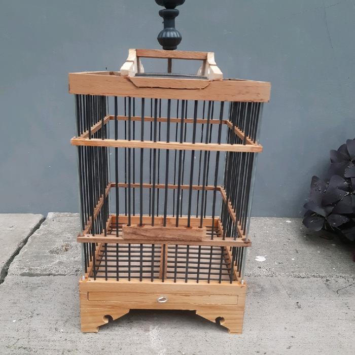 SANGKAR BURUNG KECIL PLECI KOLIBRI KAYU JATI