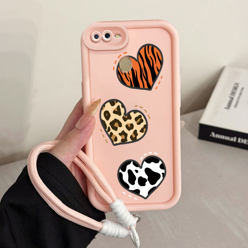 Casing Hp untuk OPPO A7 A5s A12 A12s A11K Case Casing HP Softcase Ponsel Soft Shell dengan Tali Sili