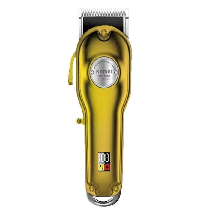 ks85- Alat Mesin Cukur Pangkas Rambut Kemei Km-1986 Gold Hair Clipper Electric