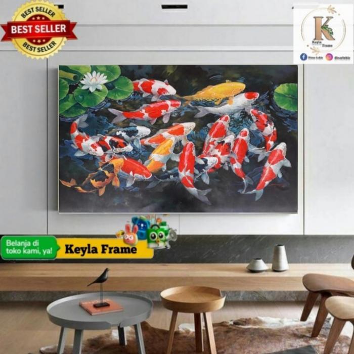 lukisan ikan koi 3d pengshui