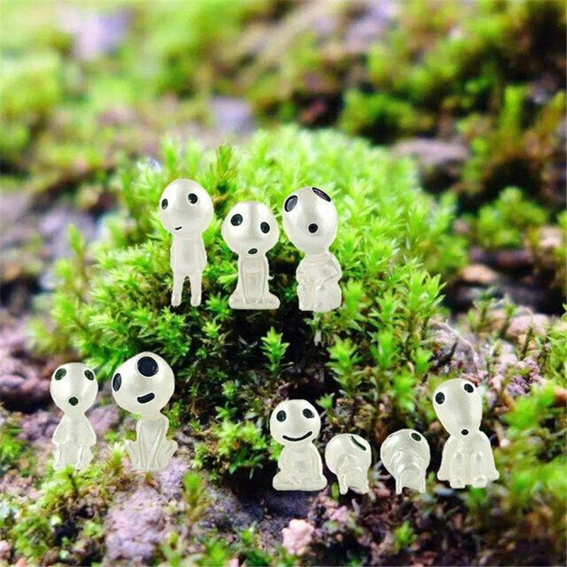 Ghibli Kodama Tree Spirit Princess Mononoke Mini Action Figure Glow In Dark Luminous Elf Tree Dolls 