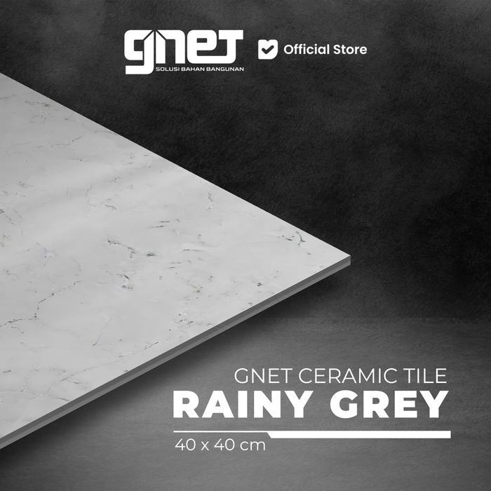 GNET Ceramic Rainy Grey 40X40 Keramik Lantai Marble Glossy