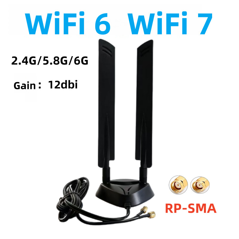 Wifi6 Wifi7 2.4G/5.8G/6G Tri Band External Antenna 12Dbi Bluetooth Router Antenna