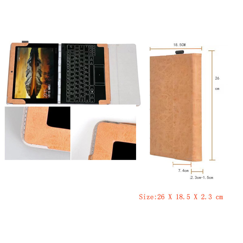 Business PU Leather Case Cover for Lenovo Yoga Book 10.1 YB1-X91F X91F 2016+Screen Protector
