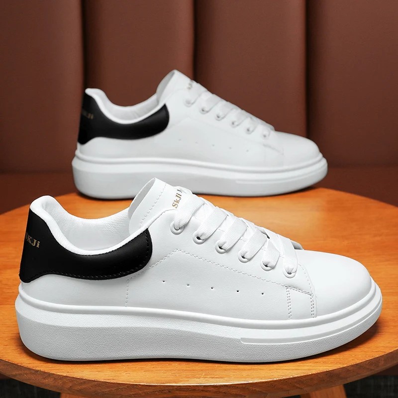 Breathable Men Skateboarding Shoes Platform Couple Casual Shoes Outdoor White Walking Running