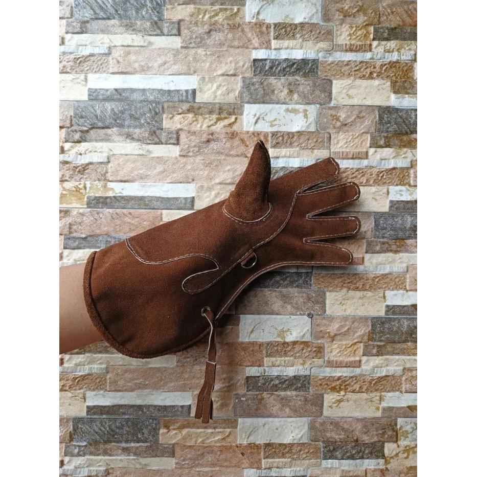 Glove/Sarung Tangan Elang Dan Burung Hantu Kulit Swide Free Lonceng/Peluit Original